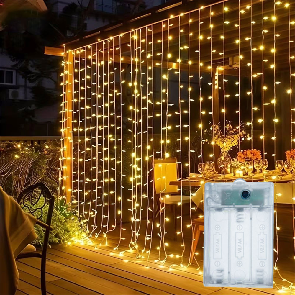 Led Fairy String Lights - 3/6m カーテンLEDストリングライト バッテリー式ガーランド フェストゥーン フェアリーライト クリスマスデコレーション