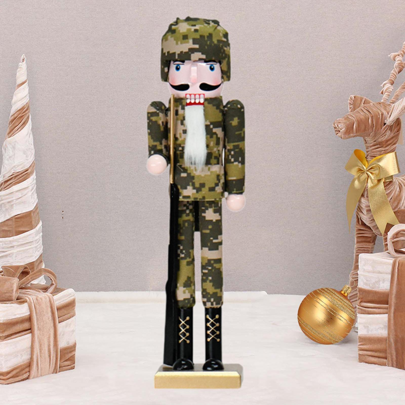 Nutcracker Figurine - 木製のくるみ割り人形、クリスマスのくるみ割り人形の彫刻、卓上用のくるみ割り人形、デスクの装飾品、手作りのくるみ割り人形、プレゼントに最適。