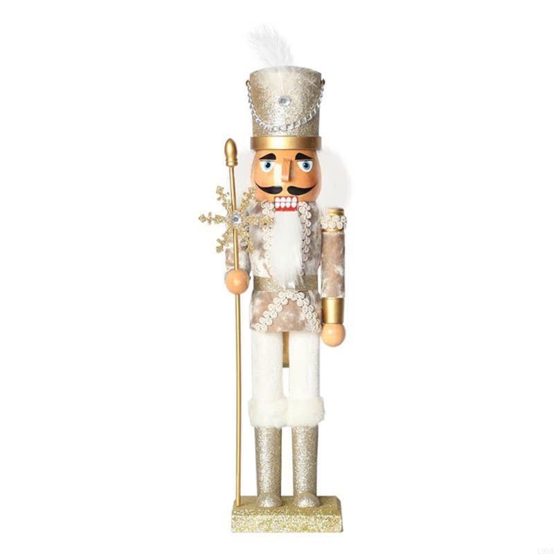 Nutcracker Figurine - L9NBデスクトップオーナメントドールキングミニチュアの置物のための木製のくるみ割り人形レトロハンド