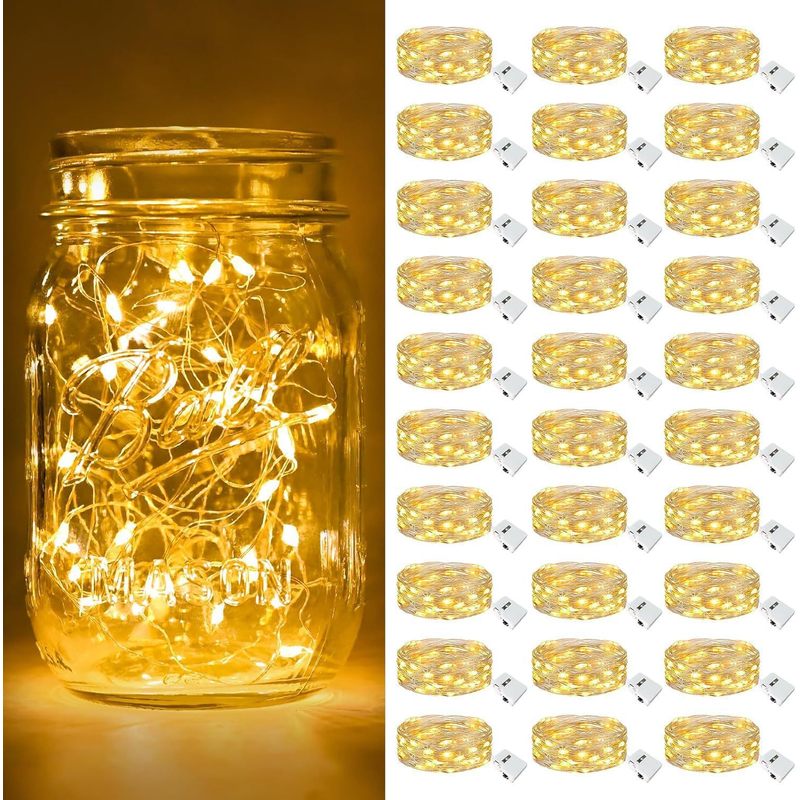 Led Fairy String Lights - 1m防水LED蛍光ライト、フレキシブル銅線フェアリーフラッシュライト、結婚式やクリスマス用ミニ装飾ランプ