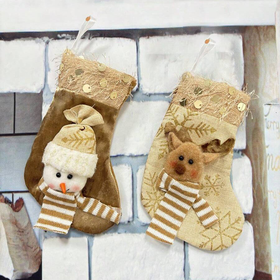 クリスマスデコレーションストッキング3個、暖炉飾りとクリスマ - Christmas Stocking Hanging のレビューと価格