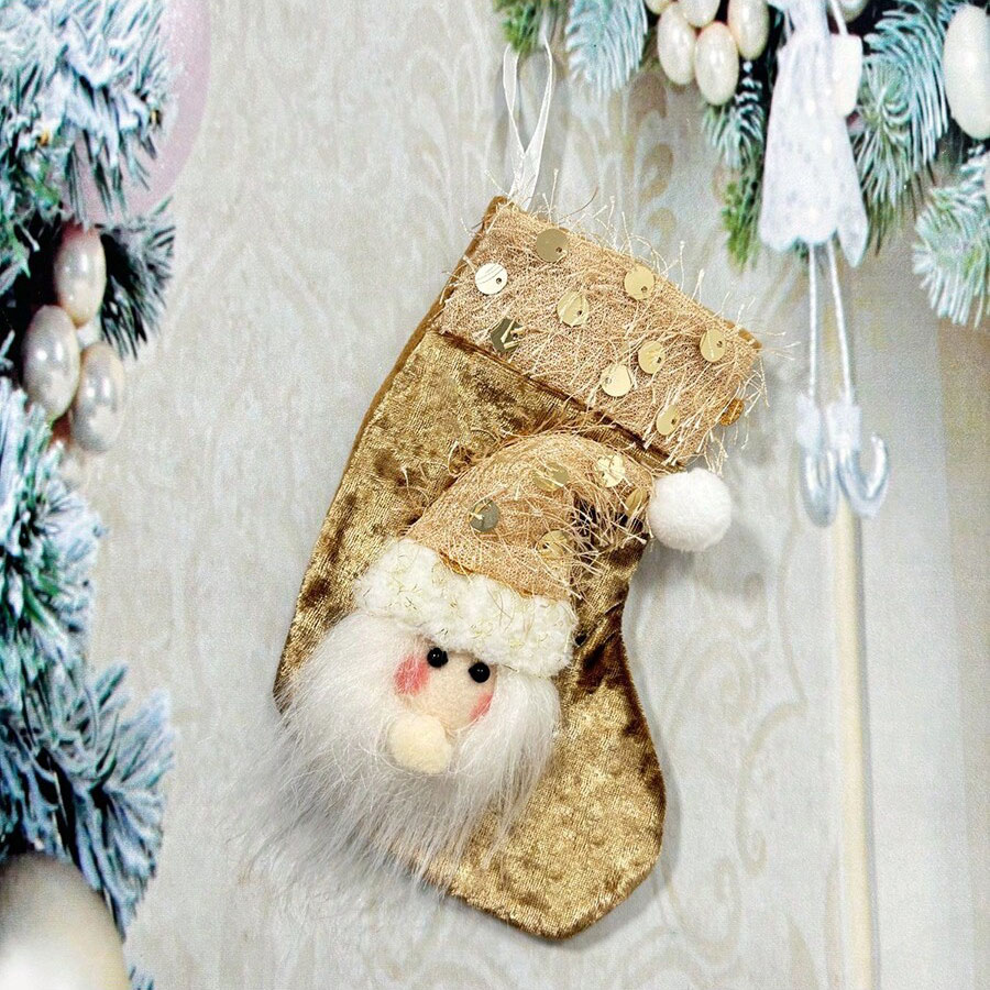 クリスマスデコレーションストッキング3個、暖炉飾りとクリスマ - Christmas Stocking Hanging のレビューと価格