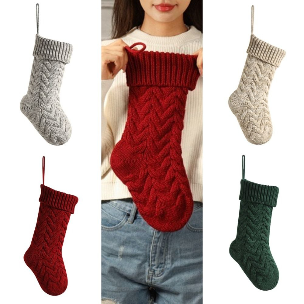 ニットクリスマスソックスふわふわソフトハンギングオーナメント - Christmas Stocking Hanging のレビューと価格