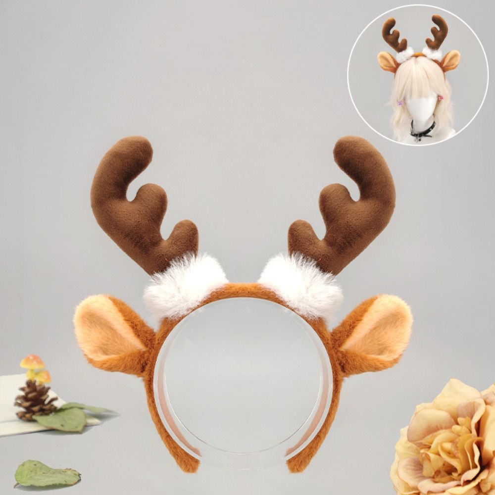 かわいいクリスマス柄のトナカイの角のヘッドドレス。角の耳のデ - Reindeer Antlers Headband のレビューと価格