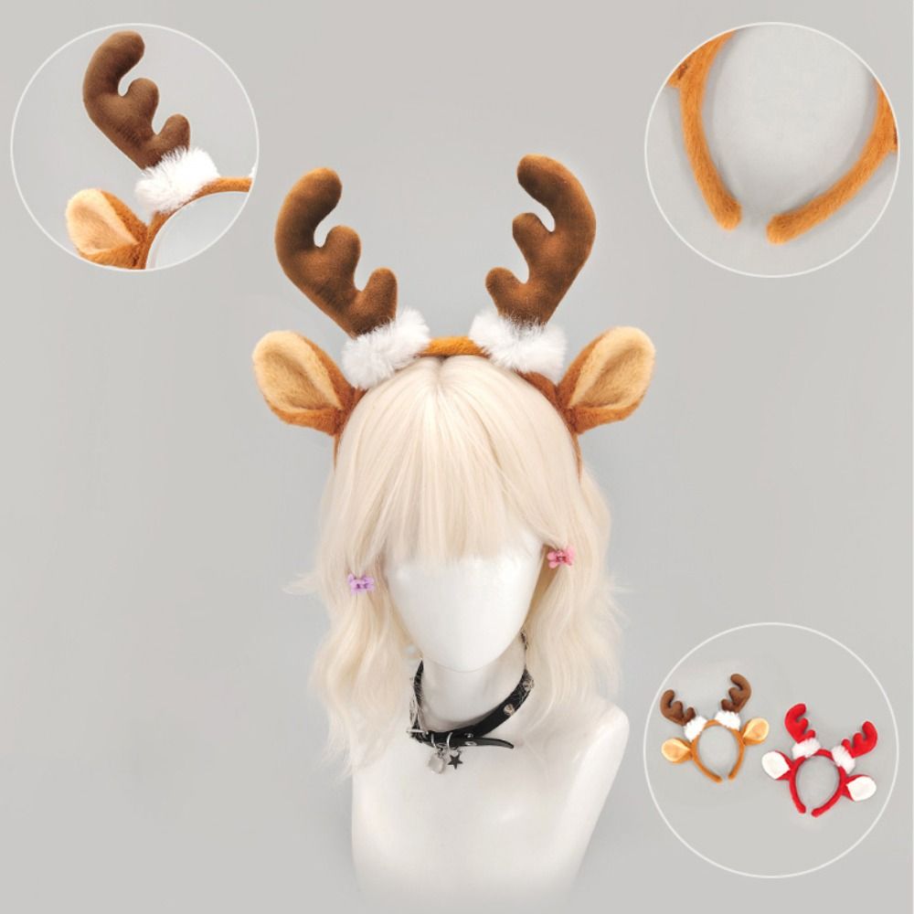 かわいいクリスマス柄のトナカイの角のヘッドドレス。角の耳のデ - Reindeer Antlers Headband のレビューと価格