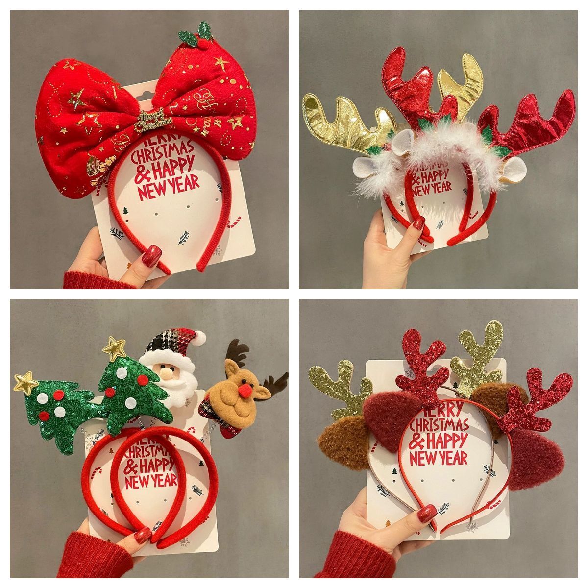 クリスマスヘアバンド1～10個入り。雪だるま、トナカイの角、 - Reindeer Antlers Headband のレビューと価格