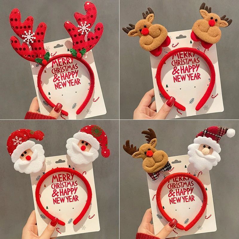 クリスマスヘアバンド1～10個入り。雪だるま、トナカイの角、 - Reindeer Antlers Headband のレビューと価格