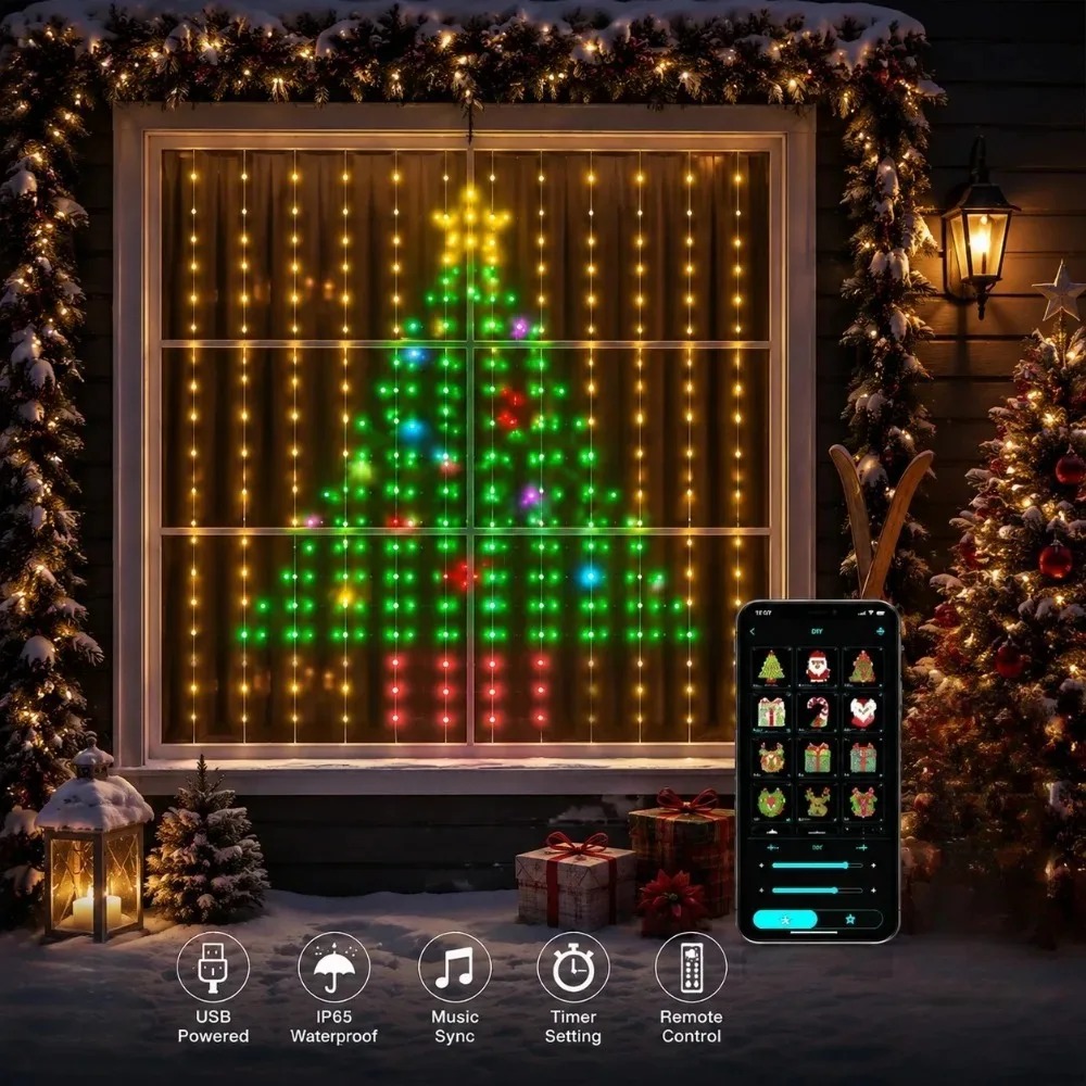 クリスマスイルミネーションライト、LEDカーテンライト、色が - Led Fairy String Lights のレビューと価格