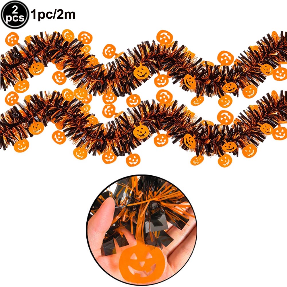 ハロウィン箔フリンジカーテン、ティンセルガーランド、カボチャ - Tinsel Garland Decoration のレビューと価格