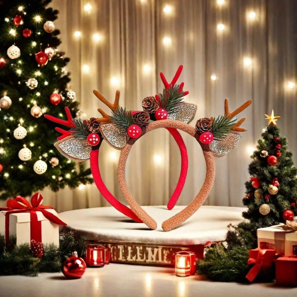 1個入り クリスマスヘッドバンド クリスマスパーティーの記念 - Reindeer Antlers Headband のレビューと価格