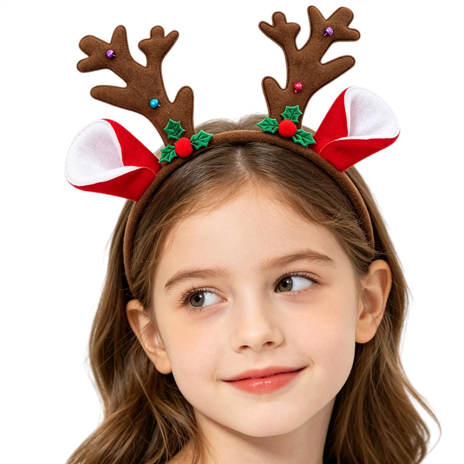 クリスマスデコレーション、角のついたヘッドバンド、パーティー - Reindeer Antlers Headband のレビューと価格