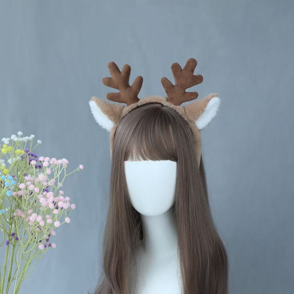 クリスマスコスチューム雪の結晶鹿の耳と角ヘッドバンドコスプレ - Reindeer Antlers Headband のレビューと価格