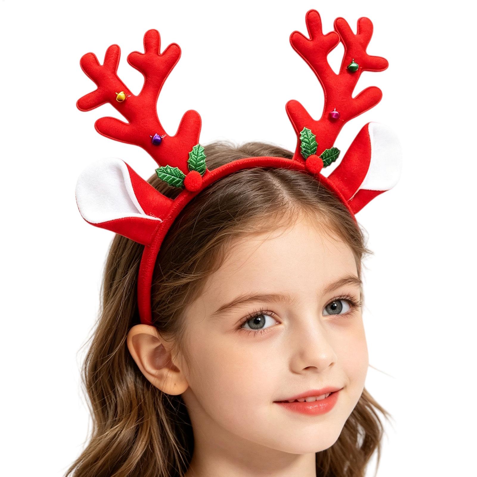 クリスマス柄のトナカイの角のヘッドバンド。リアルな3D素材を - Reindeer Antlers Headband のレビューと価格