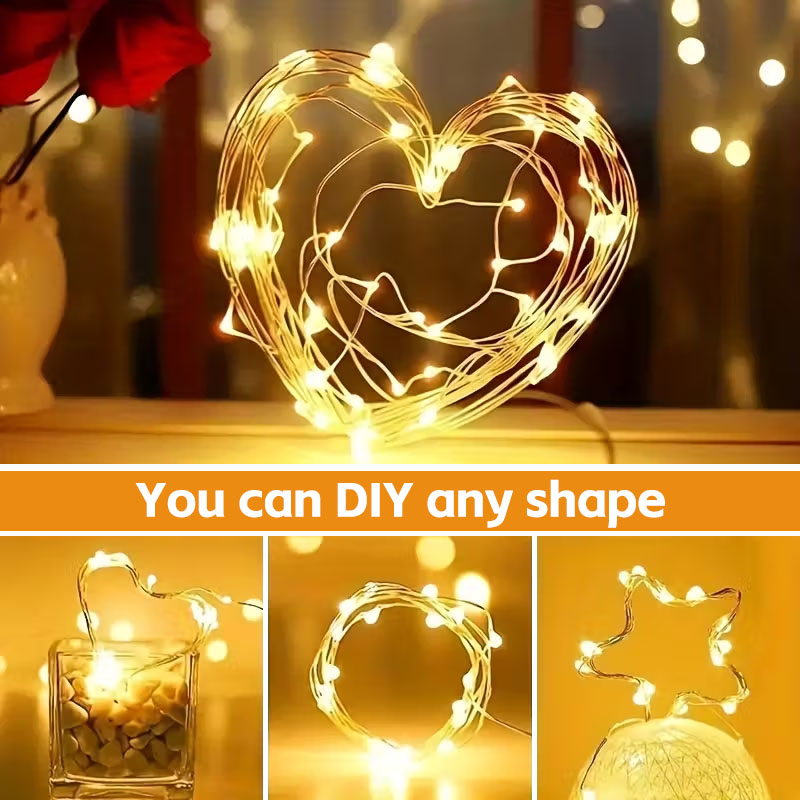 LEDフェアリーライト、電池式で点滅する銅線製のイルミネーシ - Led Fairy String Lights のレビューと価格