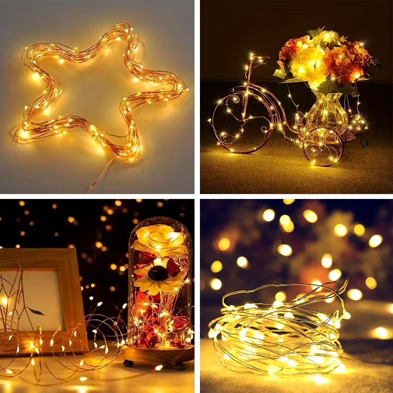 LEDフェアリーライト、電池式で点滅する銅線製のイルミネーシ - Led Fairy String Lights のレビューと価格