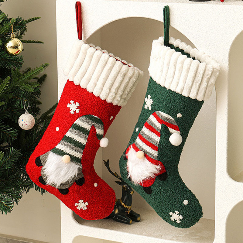 新しいぬいぐるみクリスマスストッキングオーナメント、クリスマ - Christmas Stocking Hanging のレビューと価格